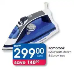 Clicks Kambrook 2200 Watt Steam & Spray Iron offer
