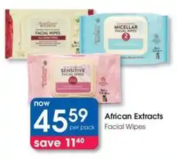 Clicks African Extracts Facial Wipes offer