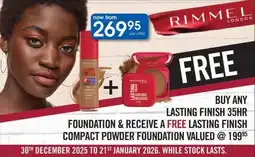 Clicks Rimmel lasting finish 35hr foundation offer