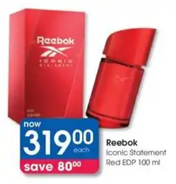 Clicks Reebok Iconic Statement Red EDP offer