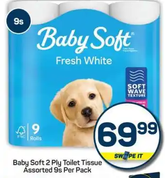 Baby Soft 2 Ply Toilet Tissue Assorted 9s Per Pack