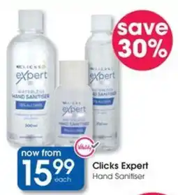 Clicks Clicks Expert Hand Sanitiser offer