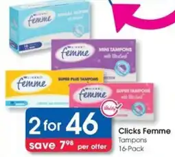 Clicks Clicks Femme Tampons offer