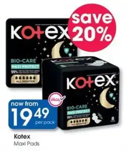 Clicks Kotex Maxi Pads offer