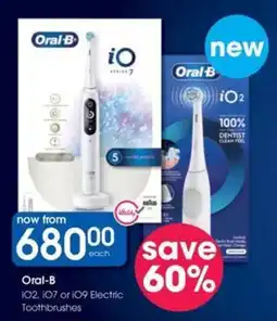 Clicks Oral-B iO2, iO7 iO9 Electric Toothbrushes offer