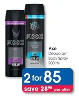 Clicks Axe Deodorant Body Spray offer