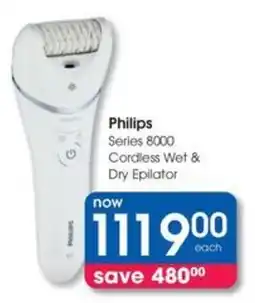 Clicks Philips Series 8000 Cordless Wet & Dry Epilator offer