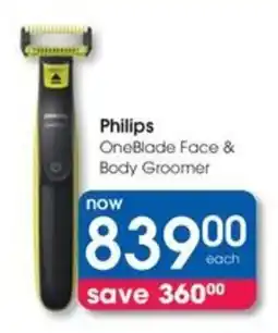 Clicks Philips OneBlade Face & Body Groomer offer