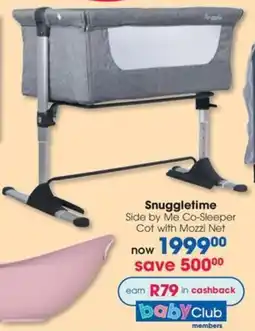 Clicks Snuggletime Side by Me Co-Sleeper Cot with Mozzi Net offer
