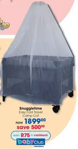Clicks Snuggletime Easy Fold Travel Camp Cot offer