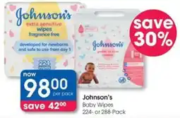 Clicks Johnson's Baby Wipes offer