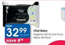 Clicks Vital Baby Hygiene Hand and Face Wipes offer