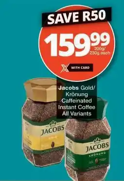 Checkers Jacobs Gold/Krönung Caffeinated Instant Coffee offer