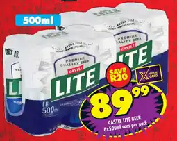Shoprite Liquor Castle lite beer cans offer