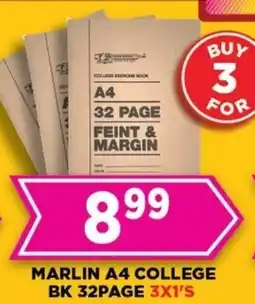 Goal Supermarket Marlin A4 college book 32page offer