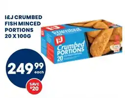 Econo Foods I&J crumbed fish minced portions offer