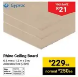 Builders Express Gyproc Rhino Ceiling Board offer