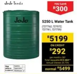 Builders Express JoJo Water Tank offer