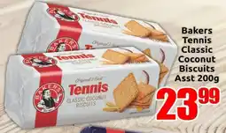 Three Star Cash and Carry Bakers Tennis Classic Coconut Biscuits Asst offer