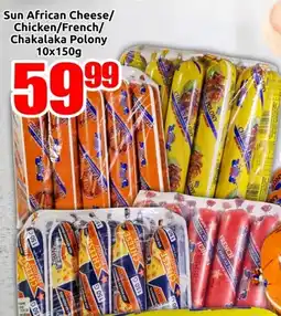 Three Star Cash and Carry Sun African Cheese/ Chicken/ French/ Chakalaka Polony offer