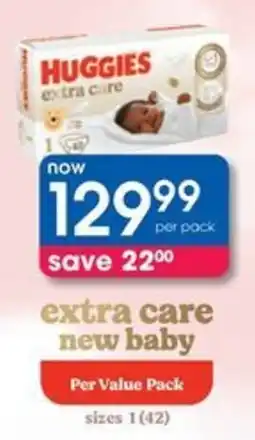 Clicks Huggies Extra Care New Baby offer