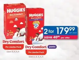 Clicks Huggies Dry Comfort Jumbo Pack offer