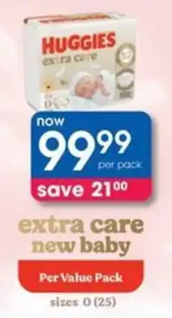 Clicks Huggies Extra Care New Baby offer