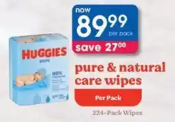 Clicks Huggies pure & natural care wipes offer