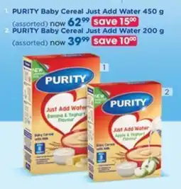 Clicks PURITY Baby Cereal Just Add Water offer
