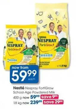 Clicks Nestlé Nespray FortiGrow School-Age Powdered Milk offer