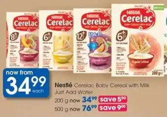 Clicks Nestlé Cerelac Baby Cereal with Milk Just Add Water offer