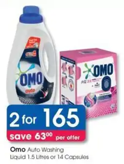 Clicks Omo Auto Washing Liquid or Capsules offer