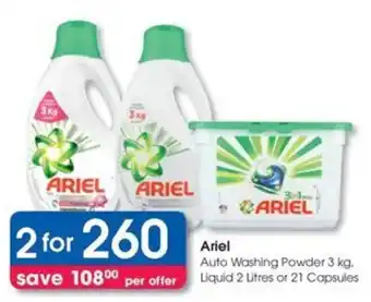Clicks Ariel Auto Washing Powder, Liquid or Capsules offer