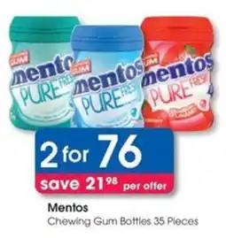 Clicks Mentos Chewing Gum Bottles offer