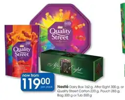 Clicks Nestlé Dairy Box, After Eight, or Quality Street Carton, Pouch, Bag or Tub offer