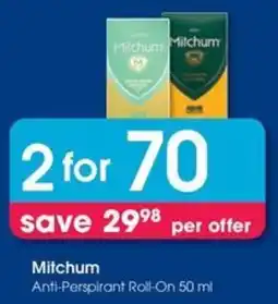 Clicks Mitchum Anti-Perspirant Roll-On offer