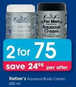 Clicks Reitzer's Aqueous Body Cream offer
