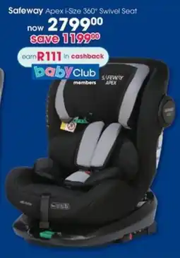 Clicks Safeway Apex i-Size 360° Swivel Seat offer