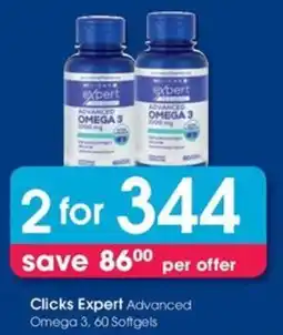 Clicks Clicks Expert Advanced Omega 3 Softgels offer