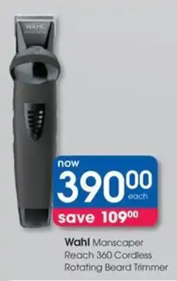 Clicks Wahl Manscaper Reach 360 Cordless Rotating Beard Trimmer offer