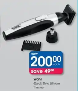 Clicks Wahl Quick Style Lithium Trimmer offer