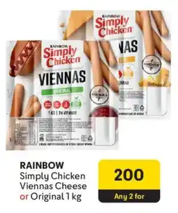 Makro RAINBOW Simply Chicken Viennas Cheese or Original offer
