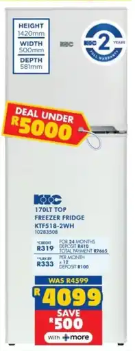Russells KIC top freezer fridge offer