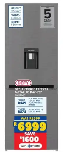 Russells Defy fridge freezer metallic offer