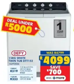 Russells Defy white twin tub offer