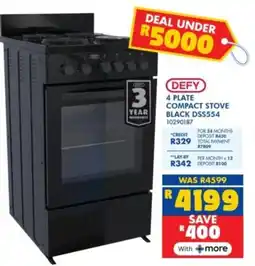 Russells Defy 4 plate compact stove black offer