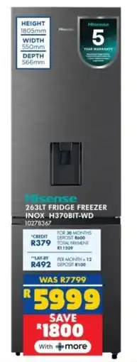 Russells Hisense fridge freezer inox offer