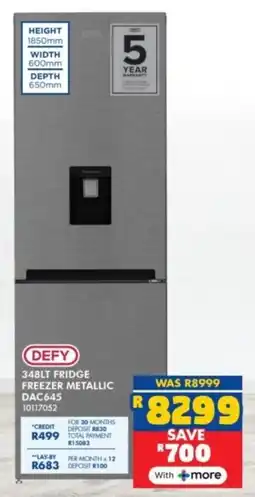 Russells Defy fridge freezer metallic offer