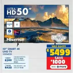 Russells Hisense 50" Smart 4K UHD TV offer