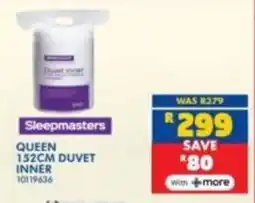 Russells Sleepmasters queen 152cm duvet inner offer